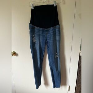 Stylish Blue Distressed Women Jeans maternity 4